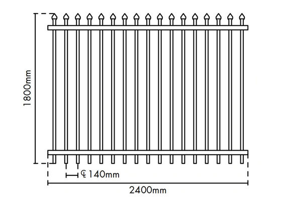 Çelik Bahçe Garnizonu Çit Paneli, Konut Garnizonu Eskrim 2400L X 2100H