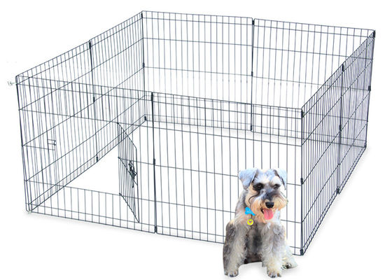 Köpek Paslanmaz Çelik Hasır Kutusu Oyun Parkı Sandık Çit 8 Panel 42 inç Boyunda